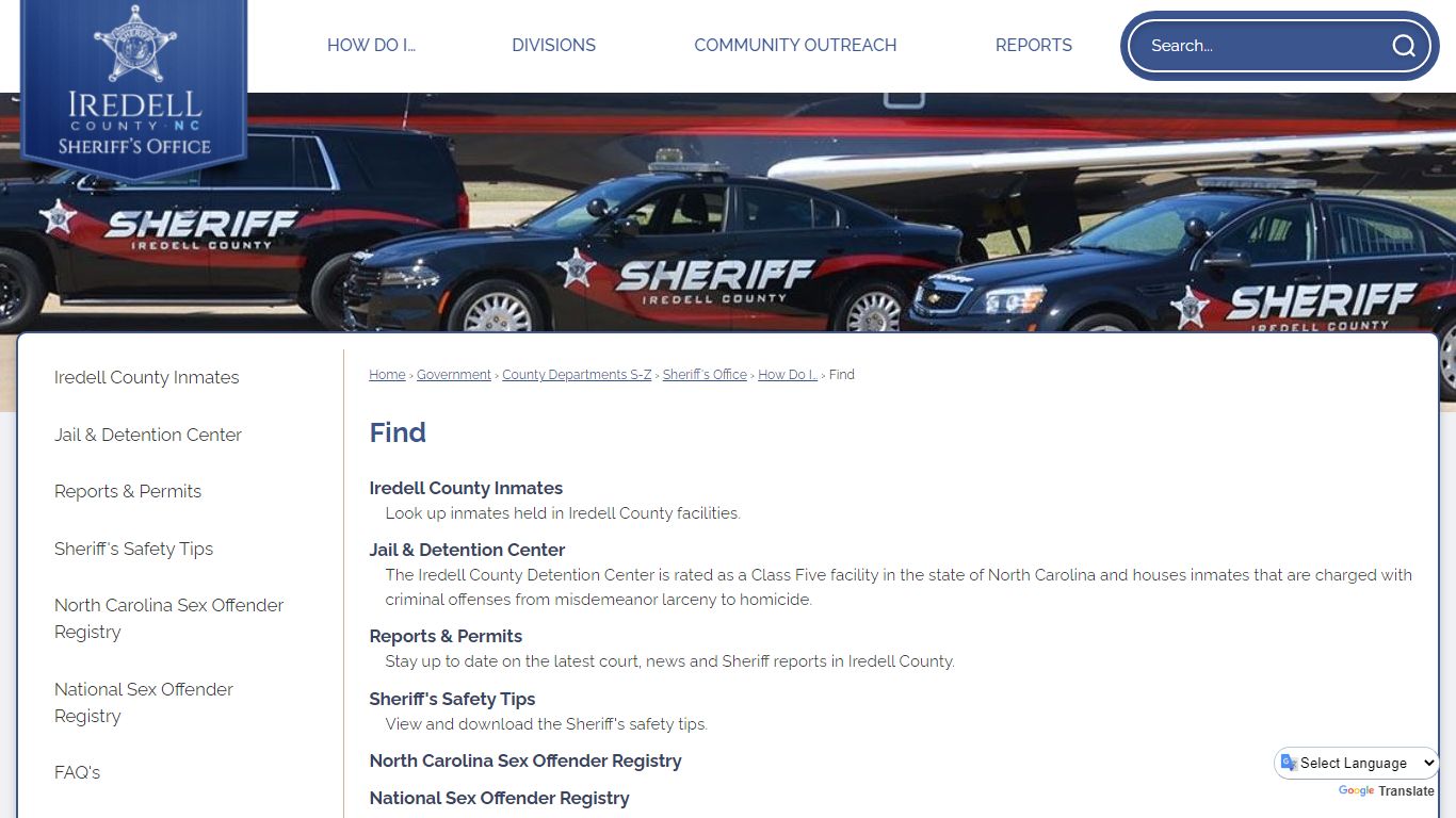 Find | Iredell County, NC - Iredell Sheriff